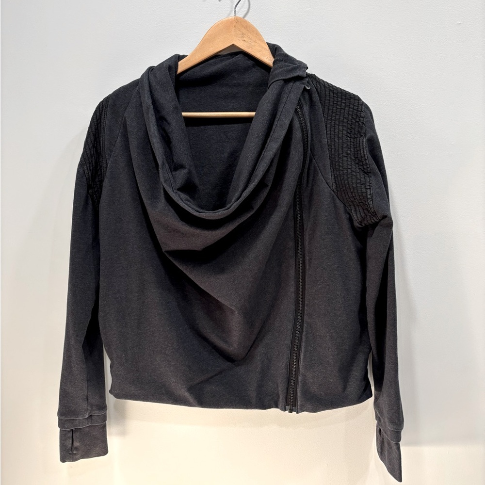 LuluLemon Cowl Zip up sweatshirt GREY sz 6